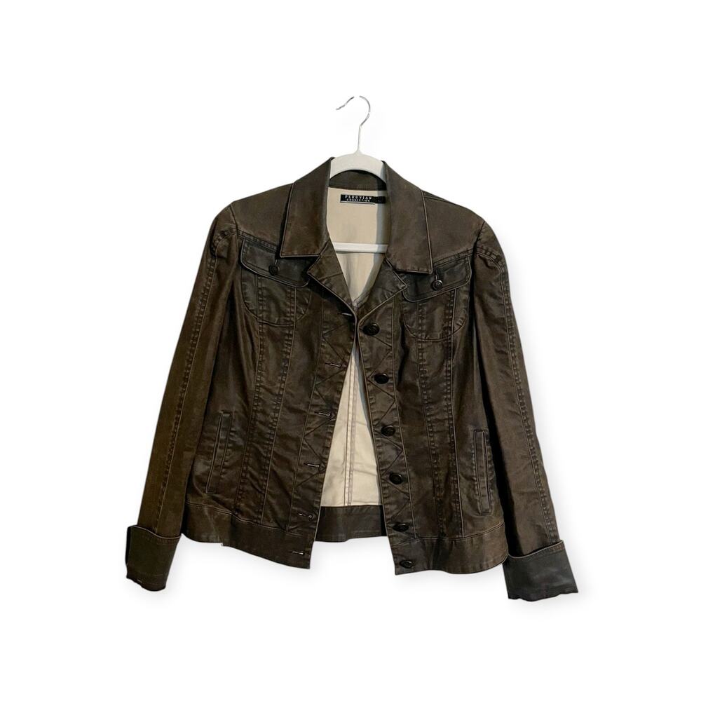 Peruvian Connection Brown Nolita Jean Jacket Size 12